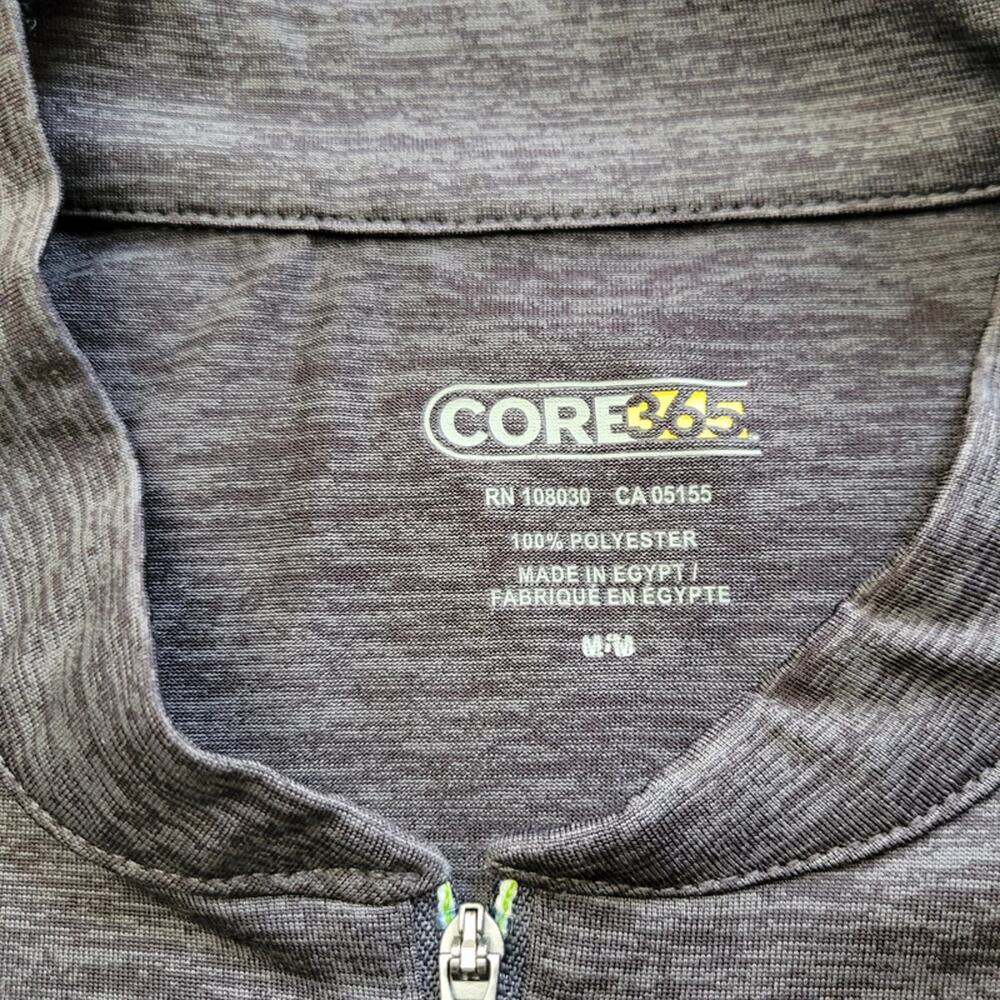 Core 365 Long Sleeve Activewear Shirt Mens Medium VNeck Reflective Stripe Gray - Picture 9 of 12